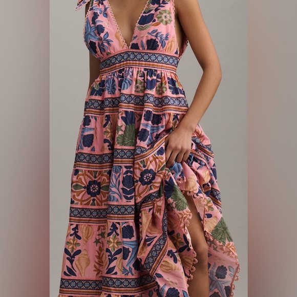 Farm Rio Seashell Tapestry Sleeveless Midi Dress - Picture 4 of 4